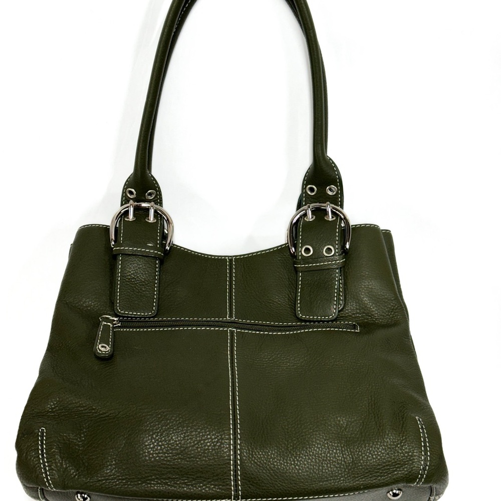 Tignanello Olive Leather Shoulder Bag